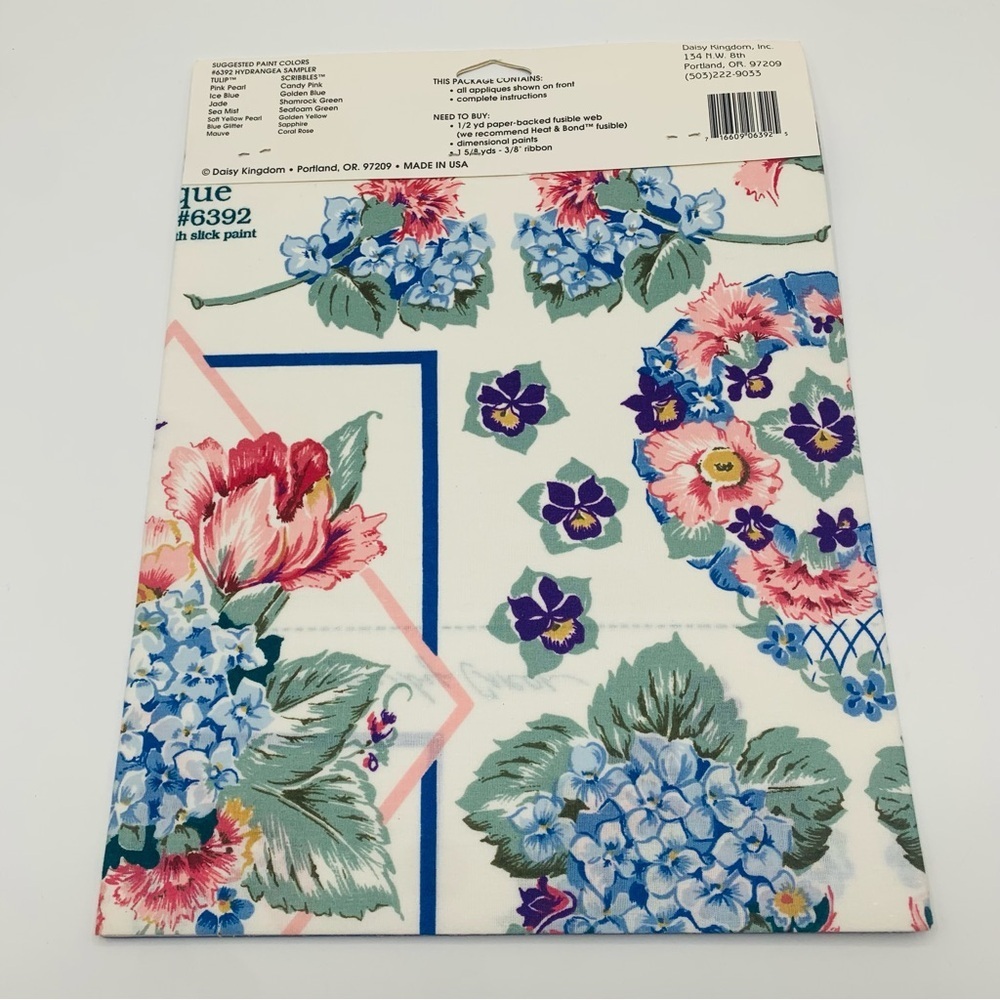 Vintage Daisy Kingdom “Hydrangea Sampler” No-Sew Fabric Appliqué 6392 90s Floral - Picture 2 of 3